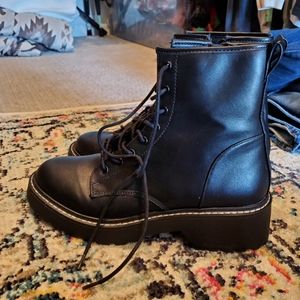 Black combat boots
